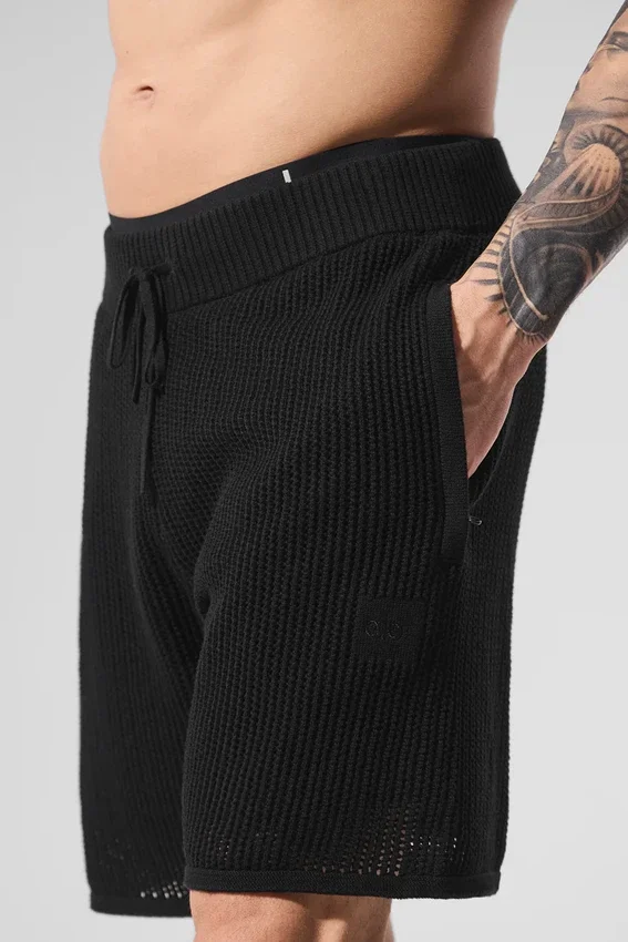 Pantalones cortos de punto abierto - Negro