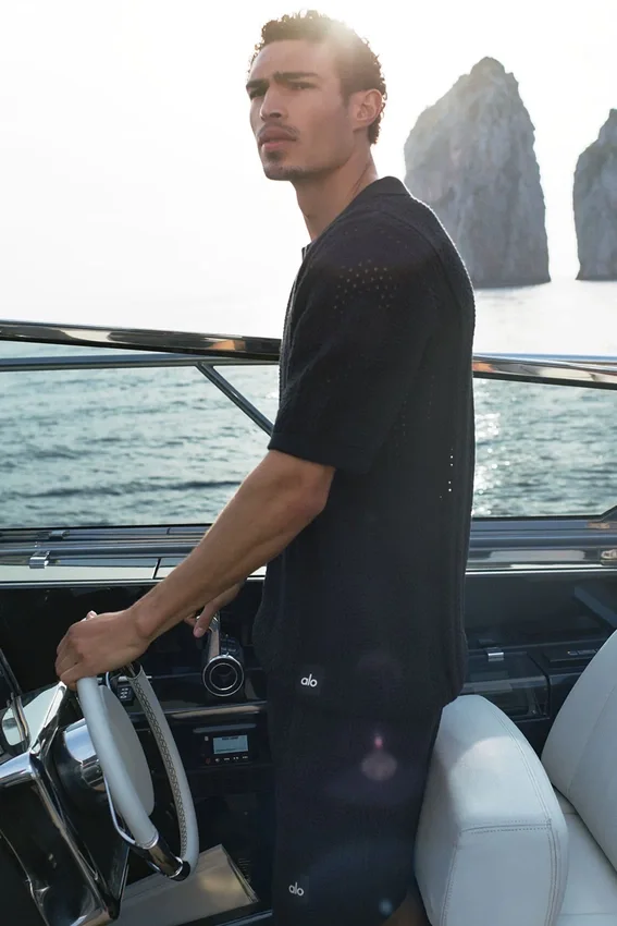 Pantalones cortos de punto Coastline de 7" - Negro