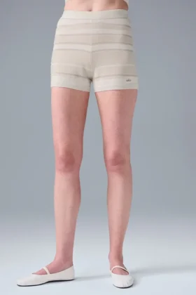 Pantalones cortos de punto High-Waist Sport Play - Marfil/Alabastro