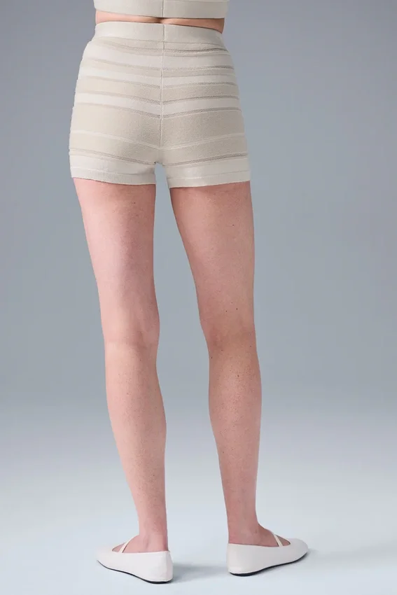 Pantalones cortos de punto High-Waist Sport Play - Marfil/Alabastro