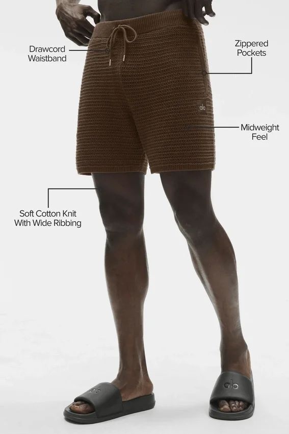 Pantalones cortos de punto recto de 5" - Espresso