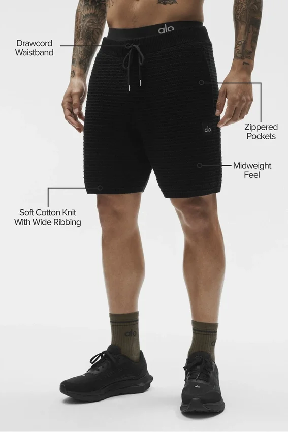 Pantalones cortos de punto recto de 5" - Negro