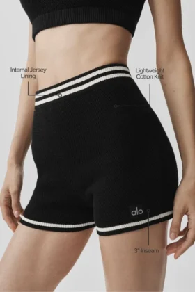Pantalones cortos de punto Tennis Club Sweater Knit — Negro/Marfil