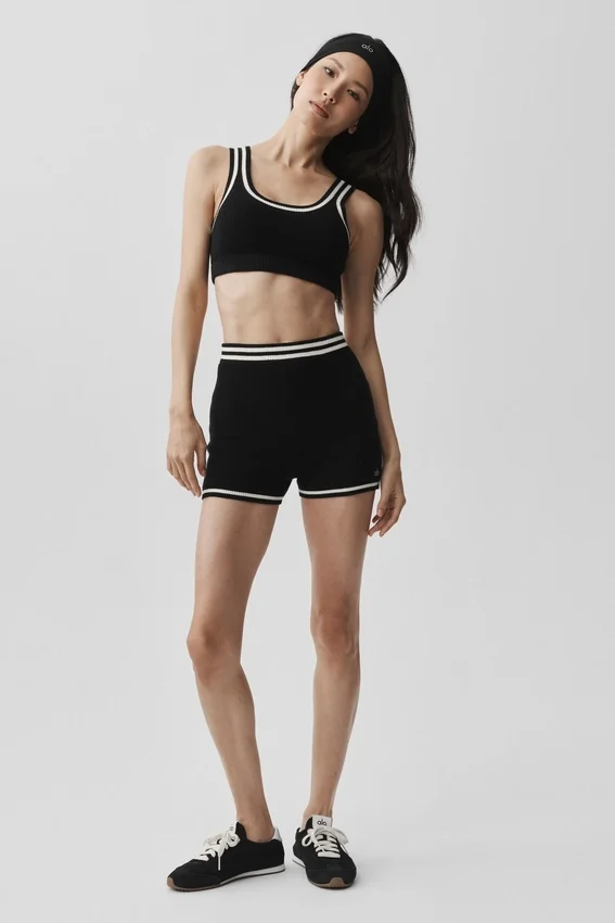 Pantalones cortos de punto Tennis Club Sweater Knit — Negro/Marfil