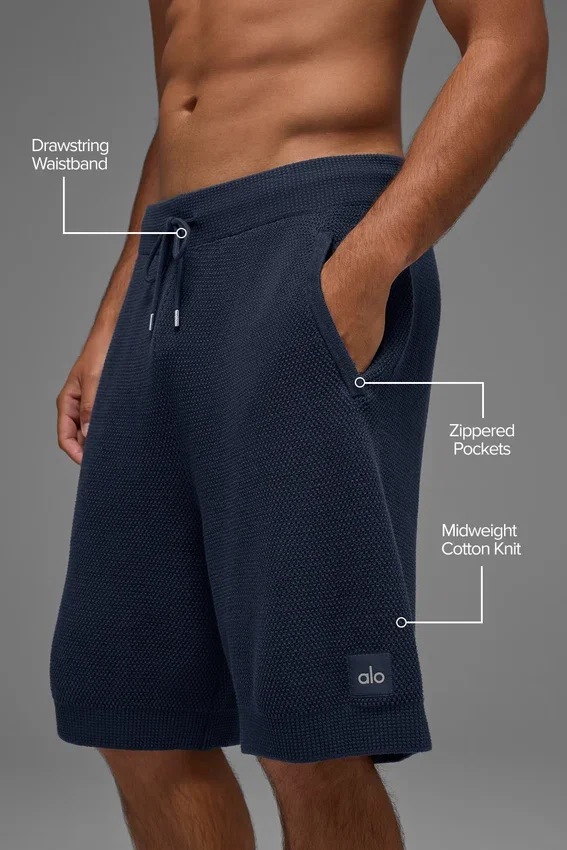 Pantalones cortos de punto tipo jersé Sports Club de 7" - Azul marino