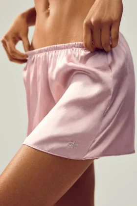 Pantalones cortos de seda Luminous – Rosa champán