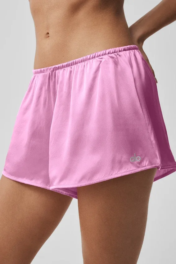 Pantalones cortos de seda Luminous - Rosa corazón de caramelo