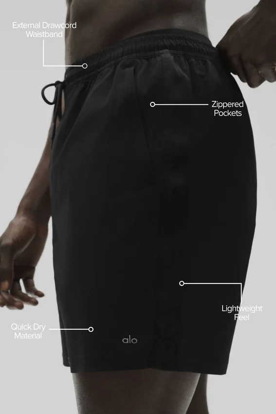 Pantalones cortos de surf High Tide de 7" - Negro