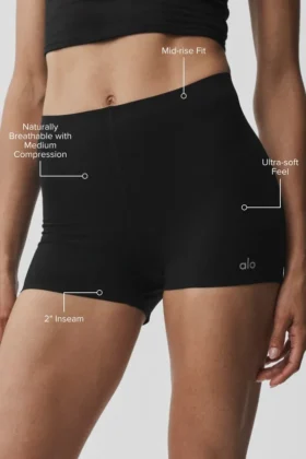 Pantalones cortos de talle medio Alo Softsculpt de 2″ – Negro