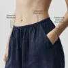 Pantalones cortos de talle medio semitransparentes Golden Hour - Azul marino