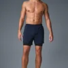 Pantalones cortos deportivos Conquer React 2 en 1 - Azul marino/Negro
