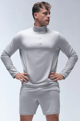 Pantalones cortos deportivos Conquer React de 7" - Gris jaspeado deportivo