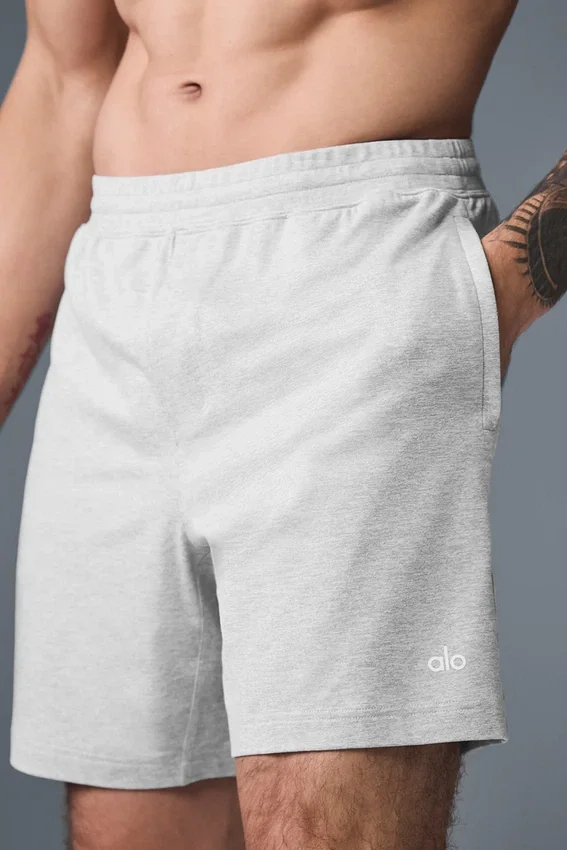 Pantalones cortos deportivos Conquer React de 7" - Gris jaspeado deportivo