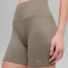 Pantalones cortos «Favorite» de 5" sin costuras y con tejido acanalado - Cacao claro