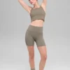 Pantalones cortos «Favorite» de 5" sin costuras y con tejido acanalado - Cacao claro
