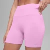 Pantalones cortos favoritos de 5" con tejido acanalado sin costuras - Rosa corazón de caramelo