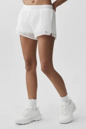 Pantalones cortos Go Time de talle medio - Blanco