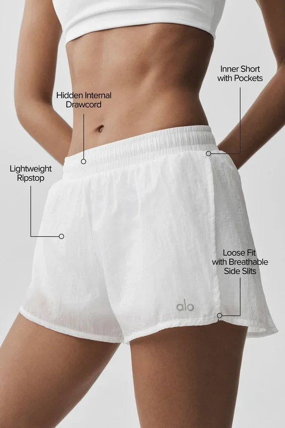 Pantalones cortos Go Time de talle medio - Blanco