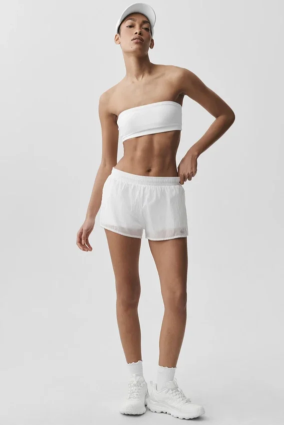 Pantalones cortos Go Time de talle medio - Blanco