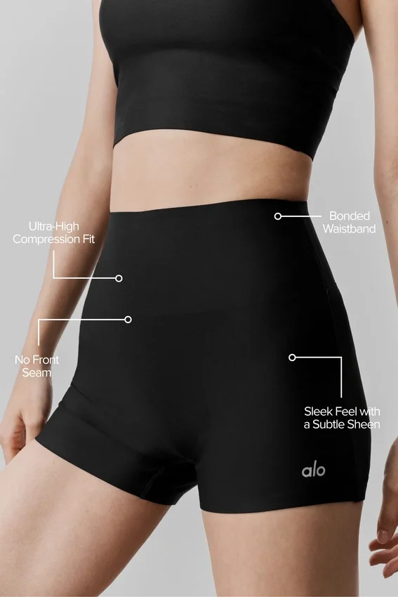 Pantalones cortos High-Waist Airlift de 3" — Negro