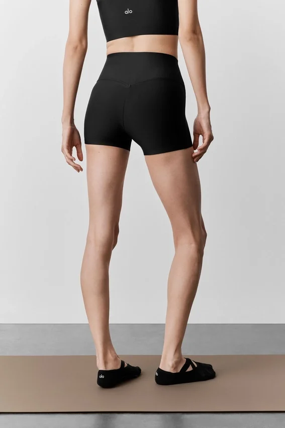Pantalones cortos High-Waist Airlift de 3" — Negro