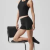 Pantalones cortos High-Waist Alosoft de 3" - Negro