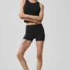 Pantalones cortos High-Waist Alosoft de 3" - Negro