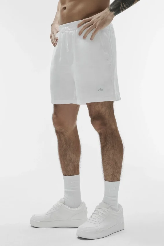 Pantalones cortos Linen Days de 7" - Blanco