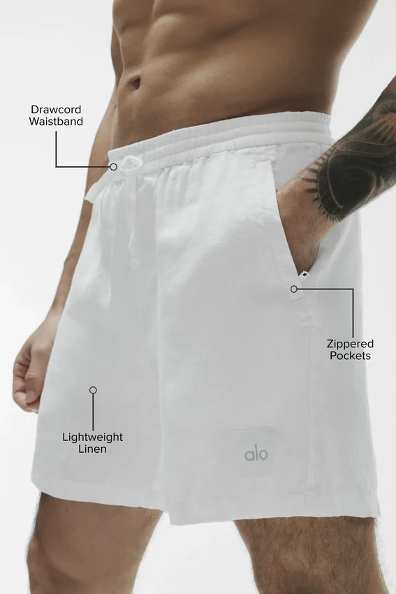 Pantalones cortos Linen Days de 7" - Blanco