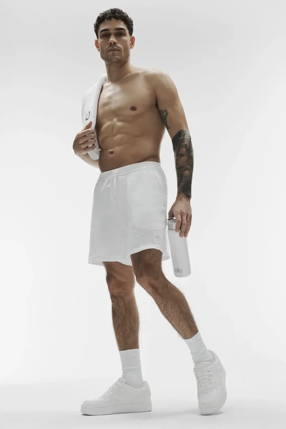 Pantalones cortos Linen Days de 7" - Blanco