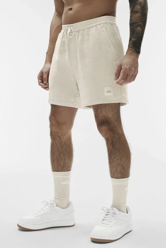 Pantalones cortos Linen Days de 7" - Color hueso