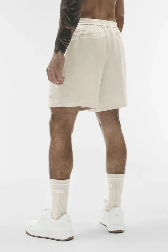 Pantalones cortos Linen Days de 7" - Color hueso