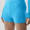 Pantalones cortos Noble de lana y cachemira con detalle acanalado - Azul celeste