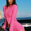Pantalones cortos Noble de lana y cachemira con detalle acanalado - Rosa paraíso