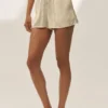 Pantalones cortos Radiance de mezcla de seda - Beige arena