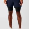 Pantalones cortos Revival 2 en 1 de 5" - Azul marino/Negro
