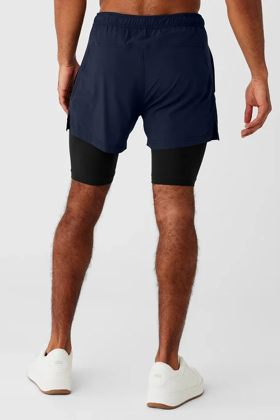 Pantalones cortos Revival 2 en 1 de 5" - Azul marino/Negro