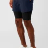 Pantalones cortos Revival 2 en 1 de 5" - Azul marino/Negro