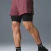 Pantalones cortos Revival 2 en 1 de 5" - Burdeos trufado/Negro