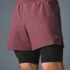 Pantalones cortos Revival 2 en 1 de 5" - Burdeos trufado/Negro