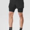 Pantalones cortos Revival 2 en 1 de 5" - Negro/Negro