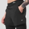 Pantalones cortos Revival 2 en 1 de 5" - Negro/Negro