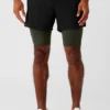 Pantalones cortos Revival 2 en 1 de 5" - Negro/Verde sigiloso