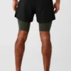 Pantalones cortos Revival 2 en 1 de 5" - Negro/Verde sigiloso