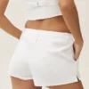 Pantalones cortos Riviera de talle bajo en mezcla de lino - Blanco