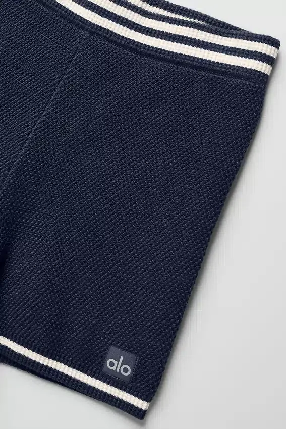Pantalones cortos «Tennis Club» de punto tipo jersé - Azul marino/Marfil