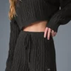 Pantalones cortos Winter Bliss de punto trenzado - Gris jaspeado oscuro
