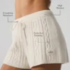 Pantalones cortos Winter Bliss de punto trenzado - Marfil