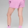 Pantalones cortos Winter Bliss de punto trenzado - Rosa corazón de caramelo
