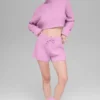 Pantalones cortos Winter Bliss de punto trenzado - Rosa corazón de caramelo